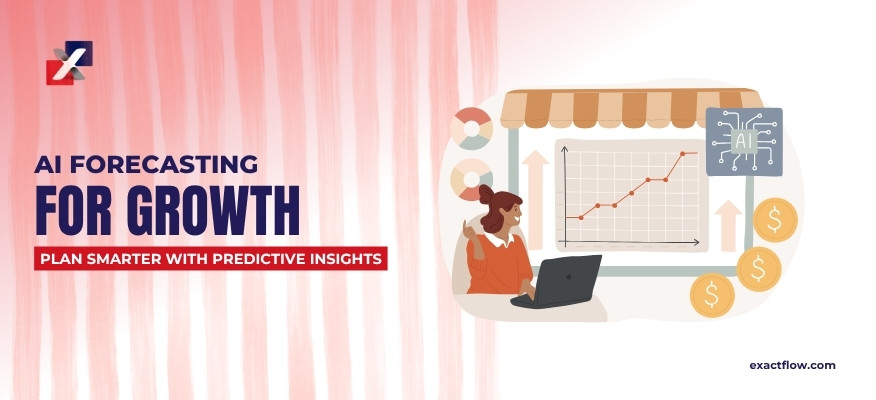 AI ecommerce forecasting and financial planning illustration